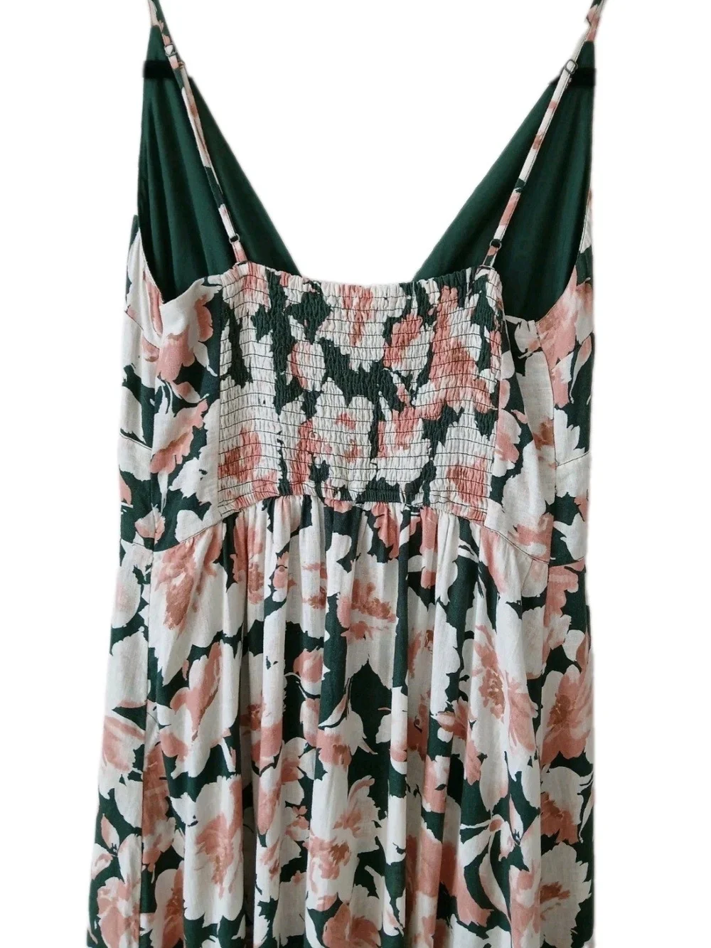 Abercrombie & Fitch Women's Pink Green Floral Summer Maxi Button Dress Size L